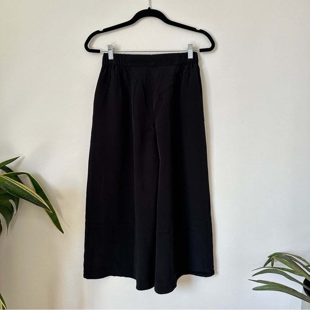 Nwt Gentle Herd Black 100% Silk Wide Leg Cropped Pants Size Small — image 3 of 7